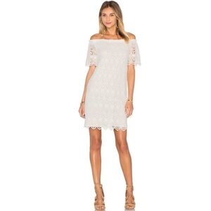 Velvet by Graham and Spencer Ivory Lace Shift Dress Anthropologie